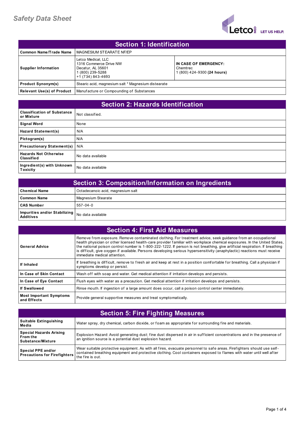 Safety Data Sheet