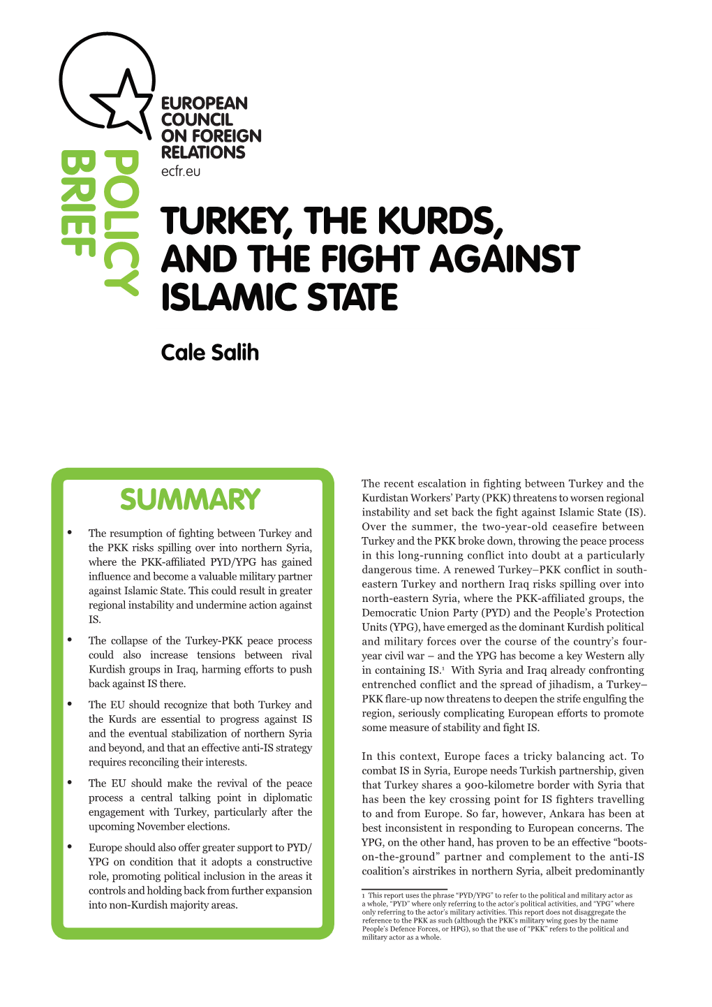 Turkey, the Kurds and the Fight Against Islamic State