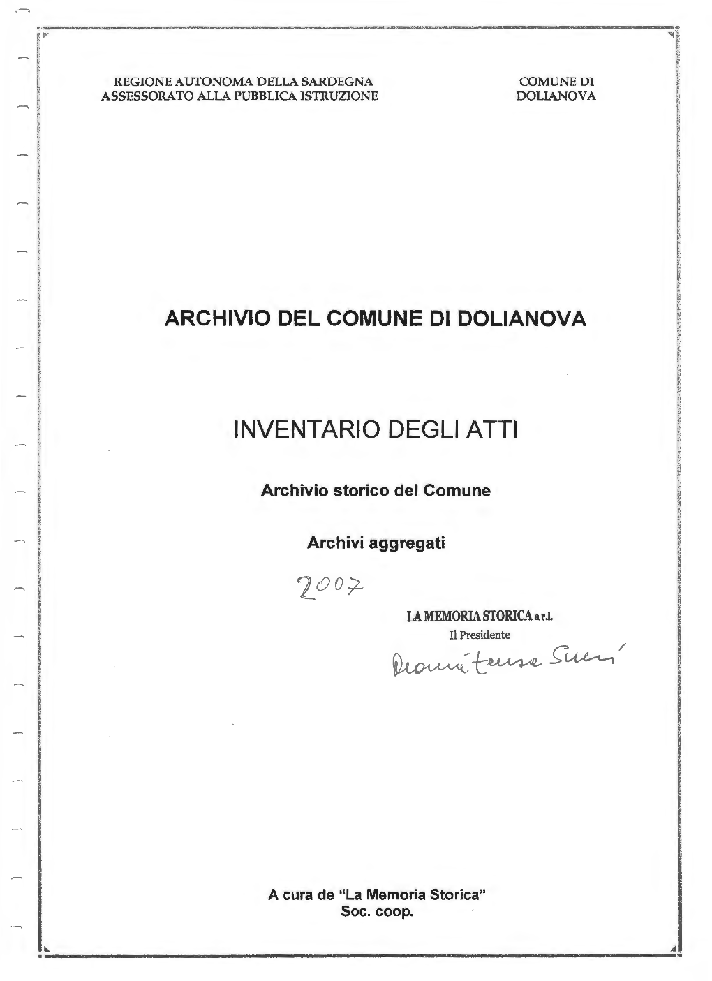 Archivio Storico Del Comune E Archivi Aggregati