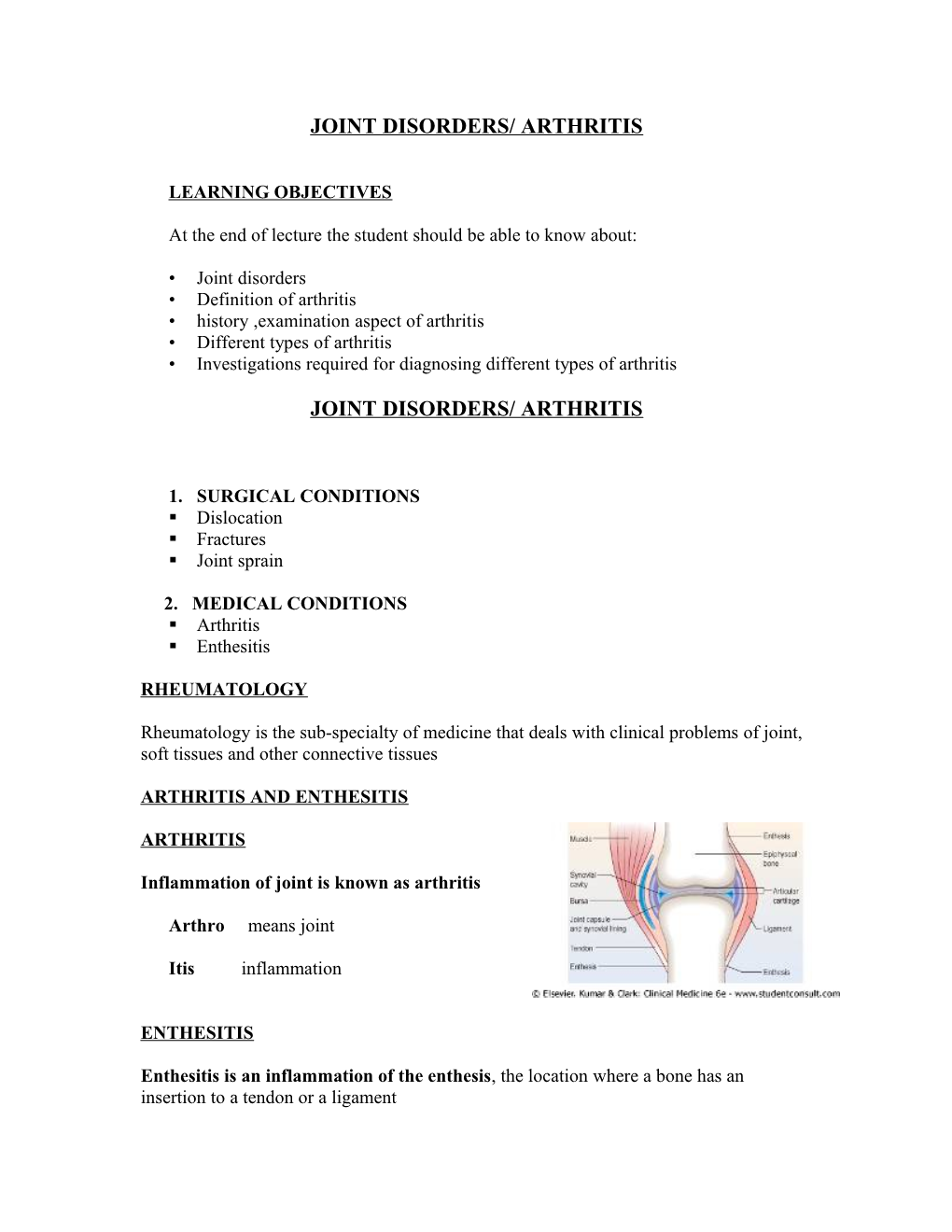 Joint Disorders/ Arthritis