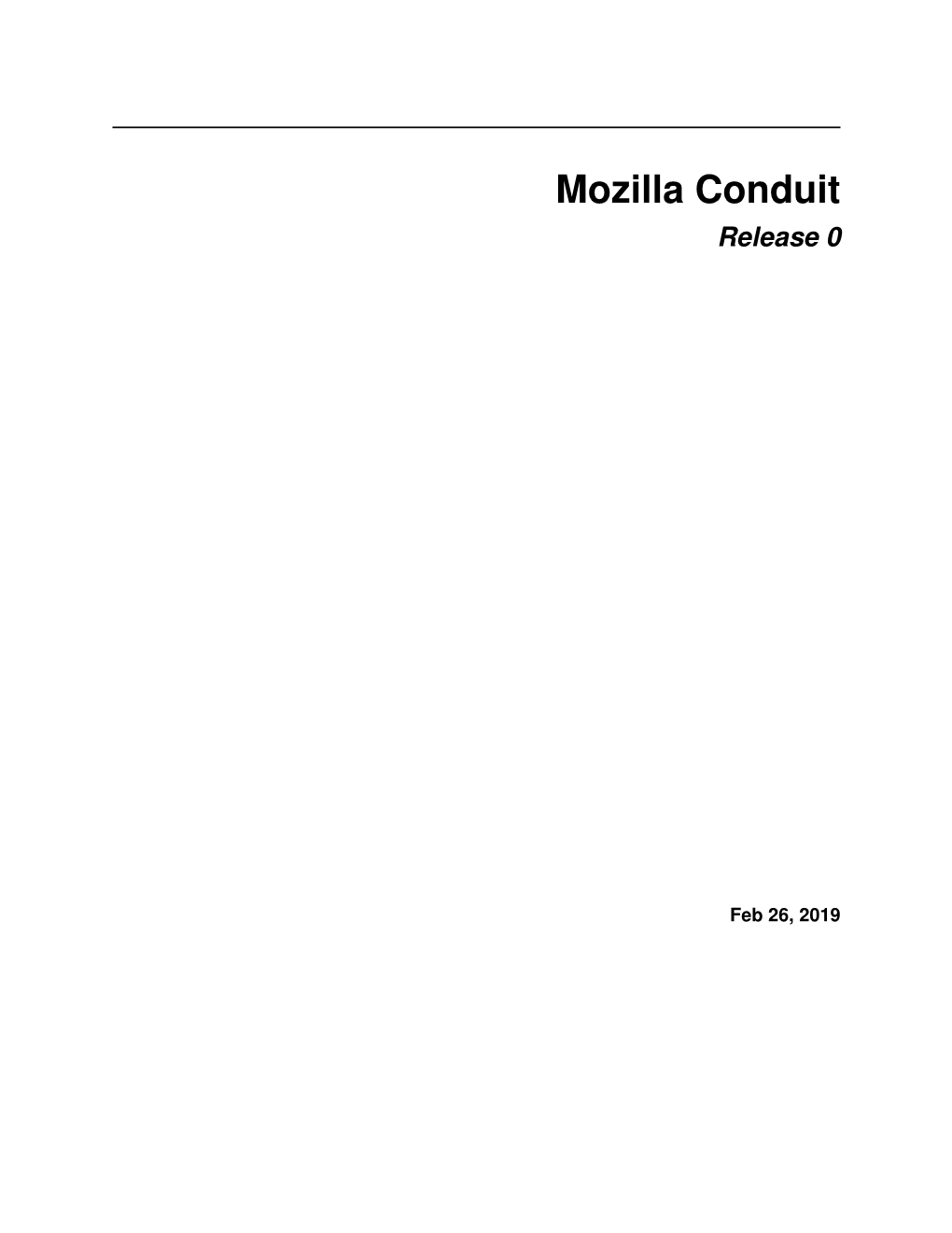 Mozilla Conduit Release 0