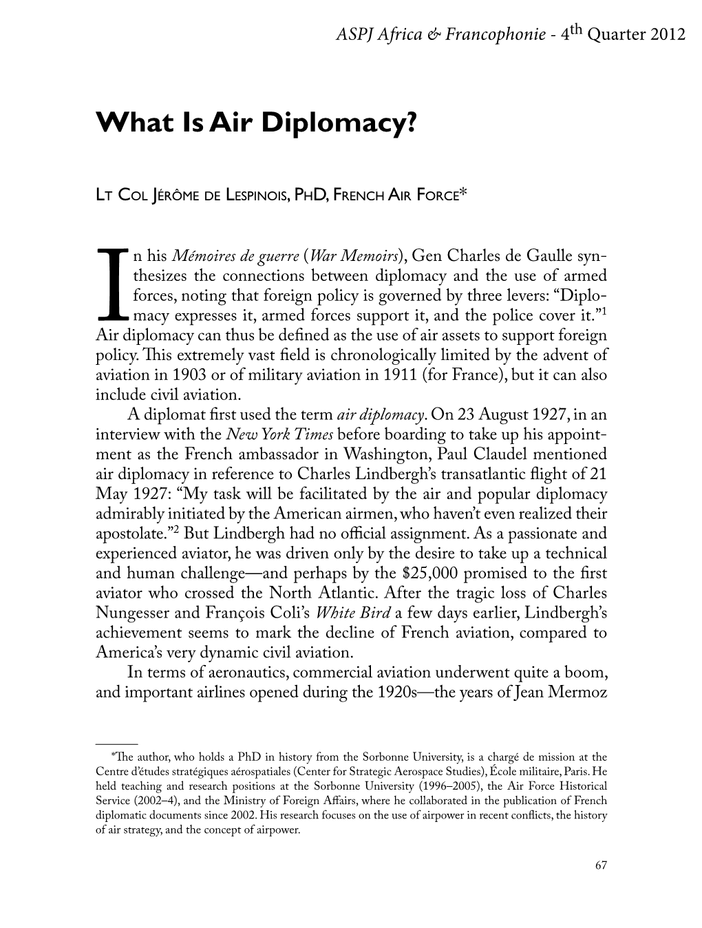 What Is Air Diplomacy?