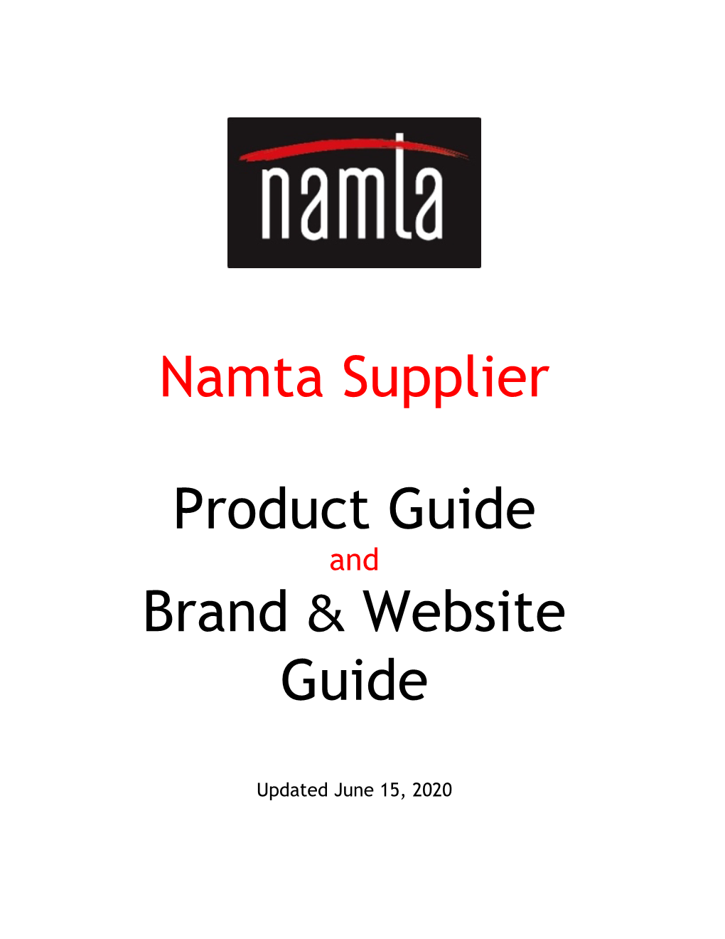 Namta Supplier Product Guide Brand & Website Guide