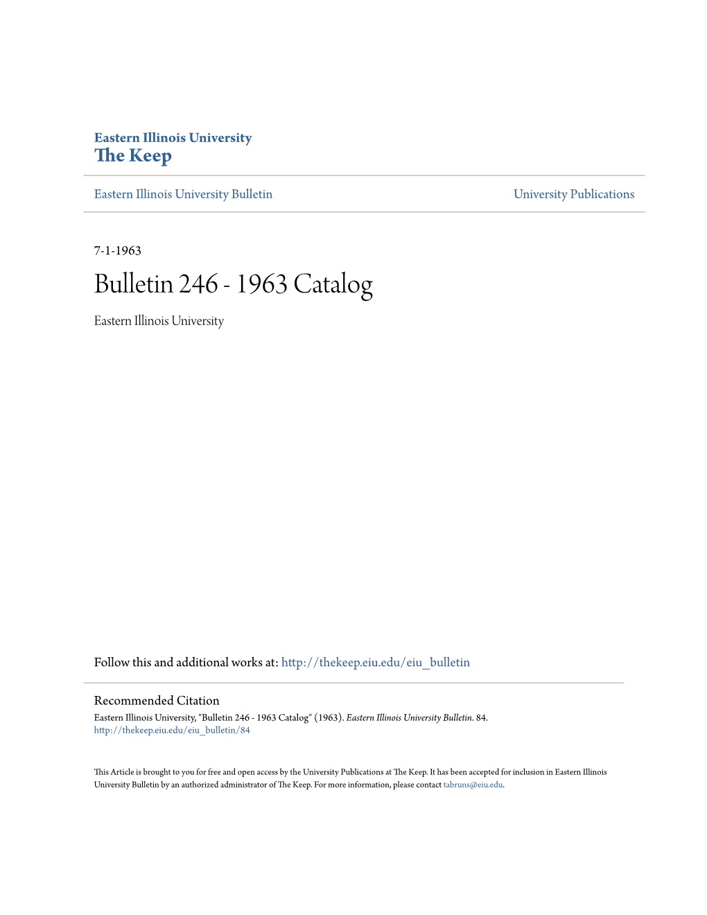Bulletin University Publications