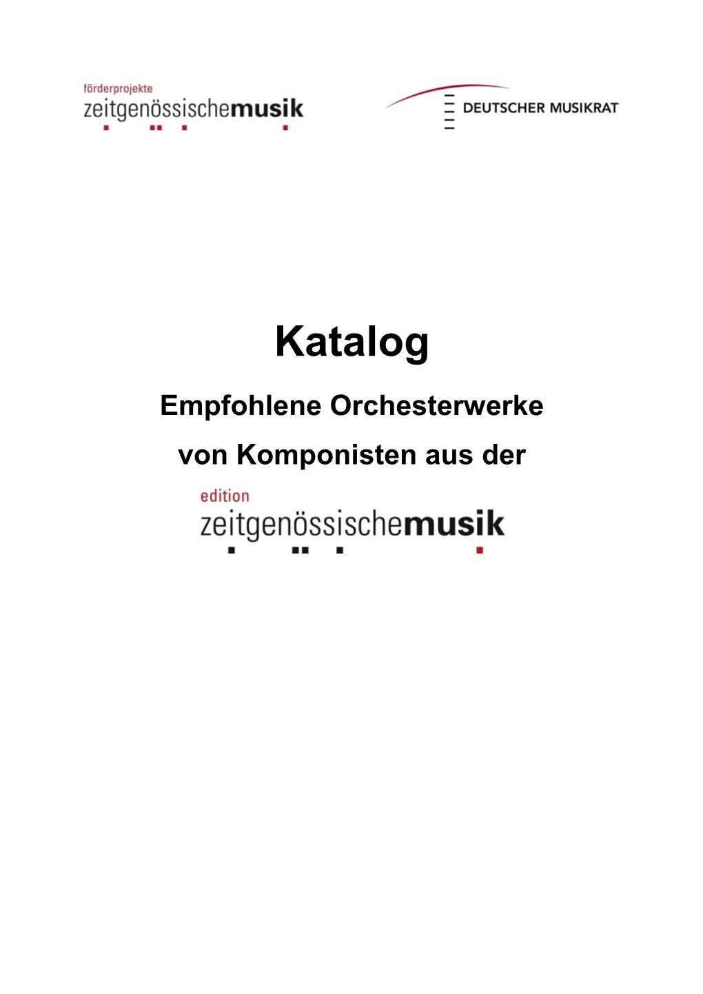 Katalog Empfohlene Orchesterwerke Von Komponisten Aus Der