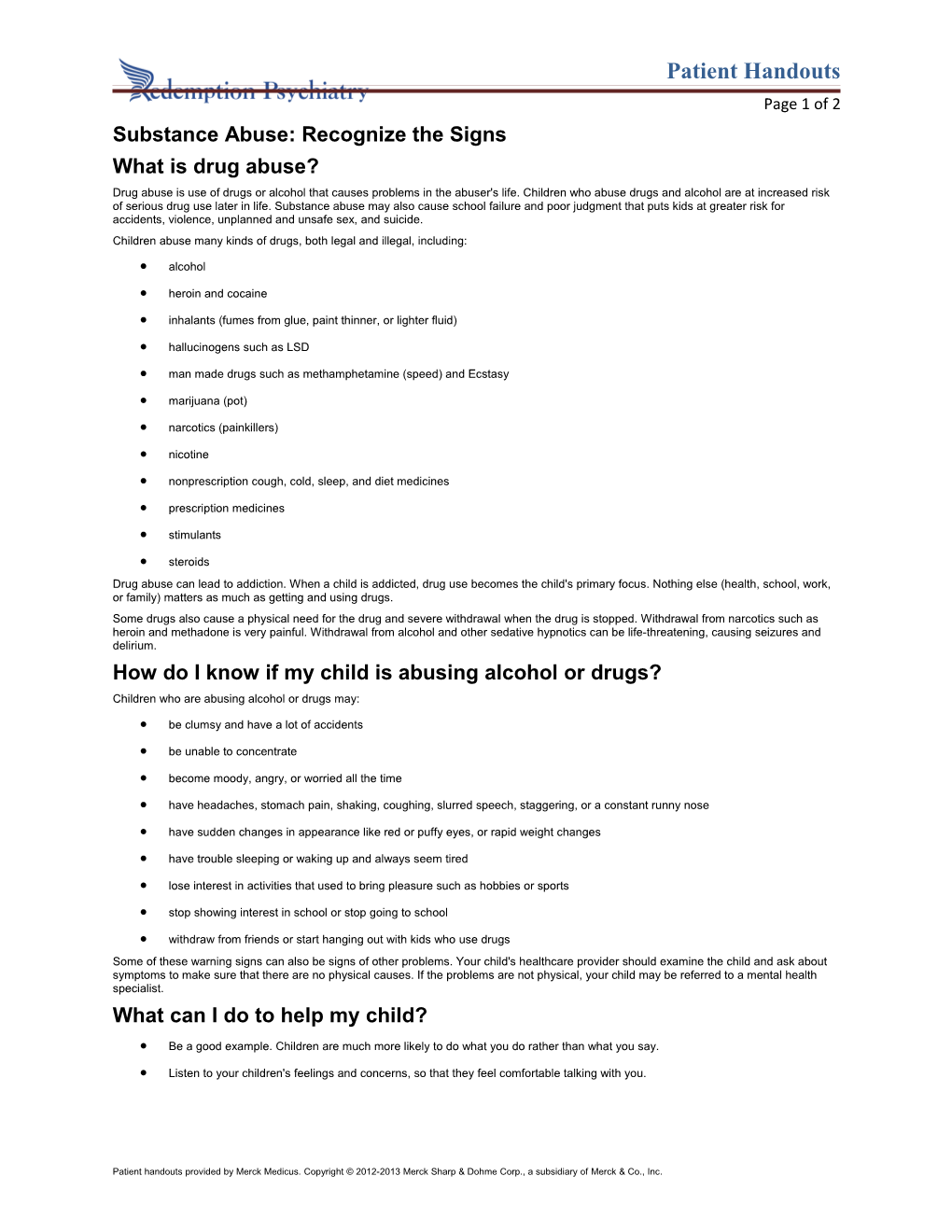 Substance Abuse: Recognize the Signs