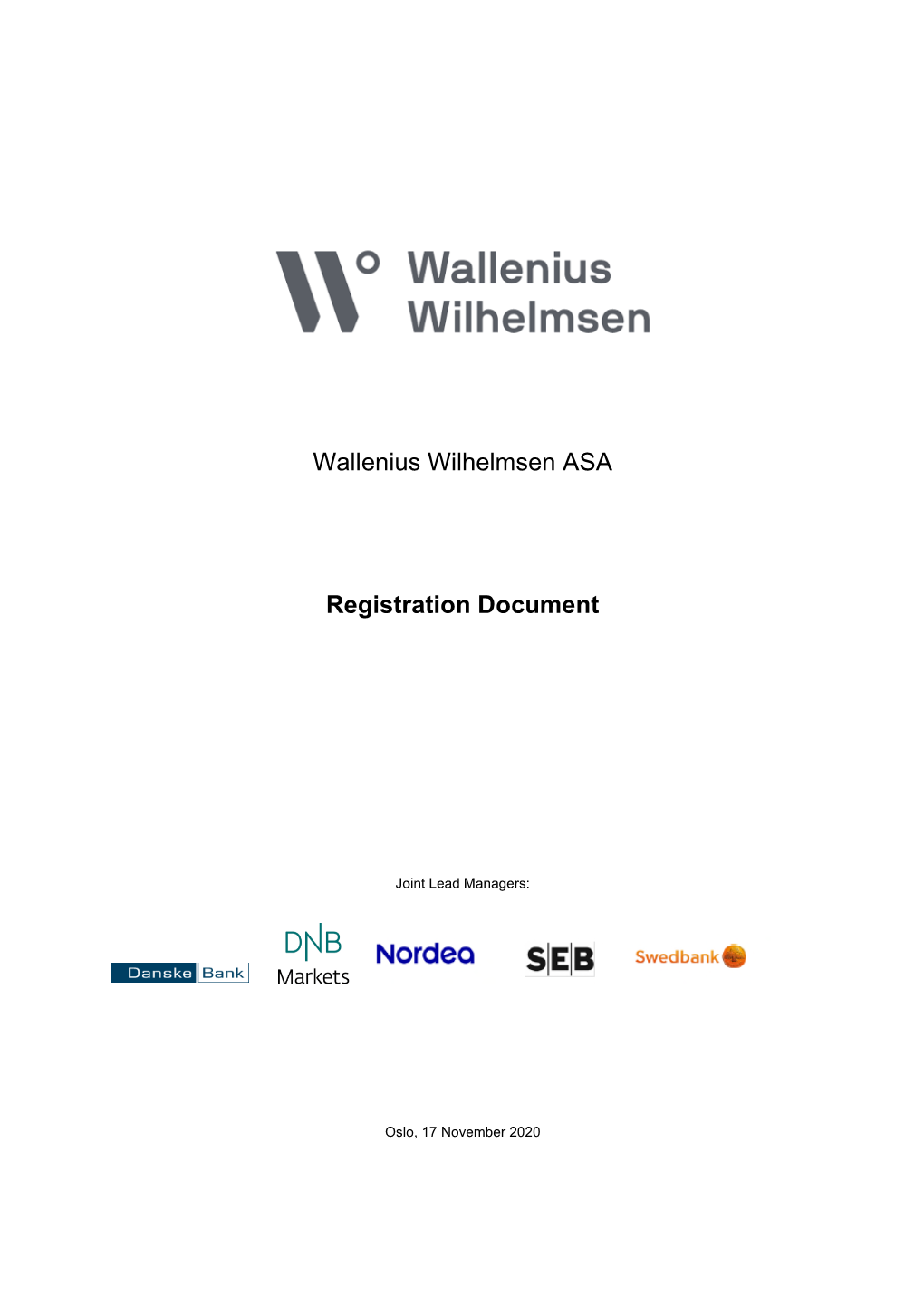 Wallenius Wilhelmsen ASA Registration Document