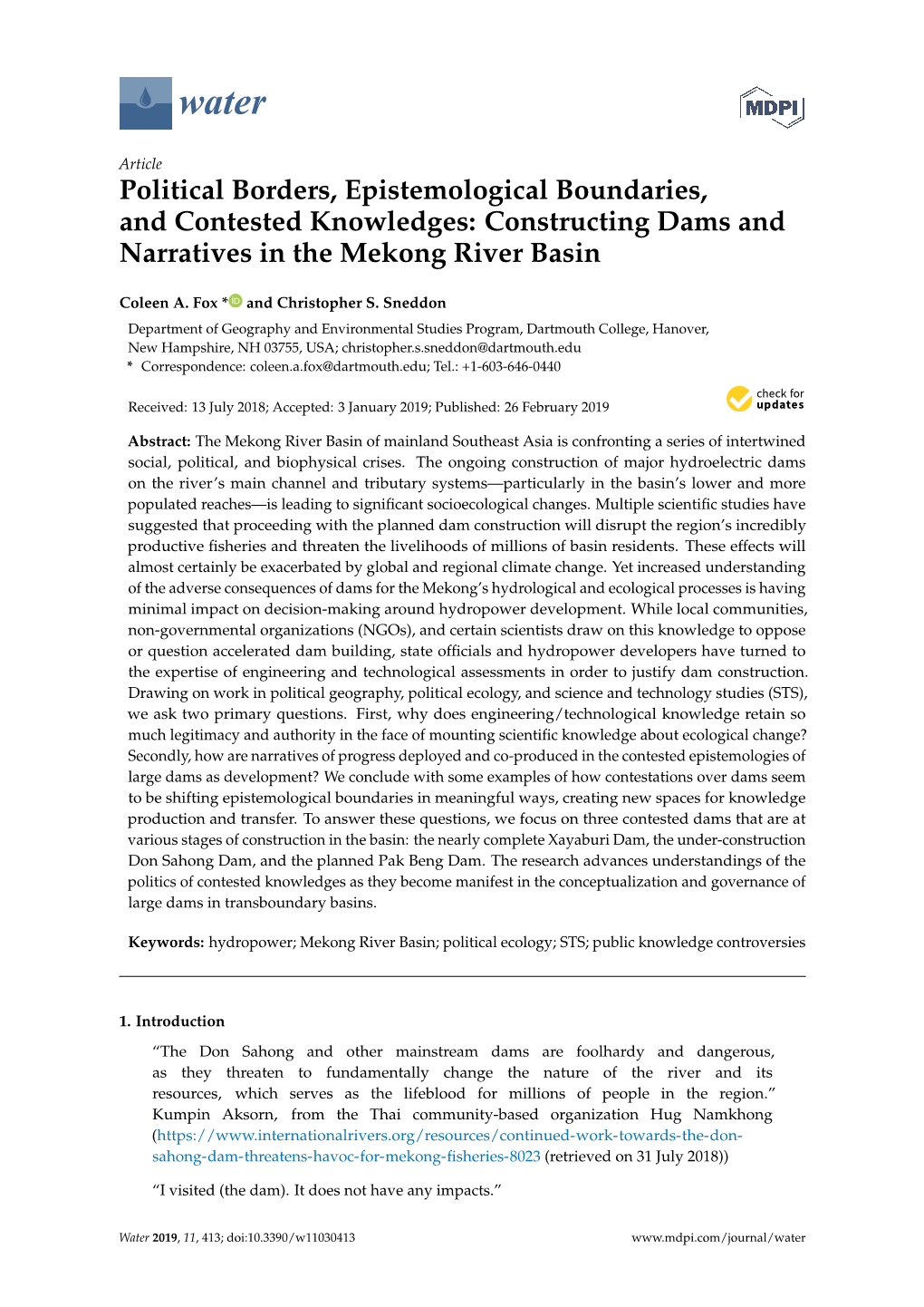 Constructing Dams and Narratives in the Mekong River Basin