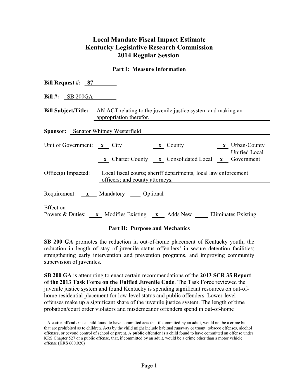 Commonwealth of Kentucky s22