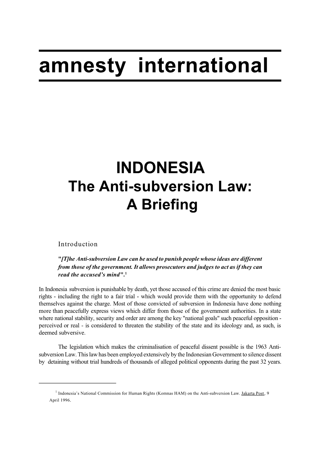 ASA 21/03/97 Indonesia: the Anti-Subversion