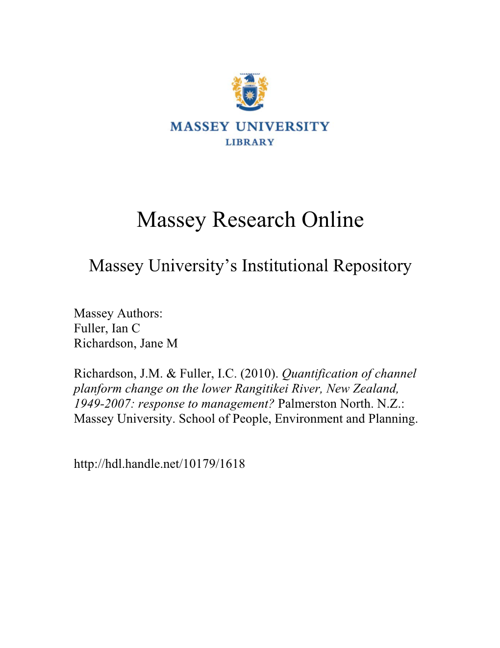 Massey Research Online