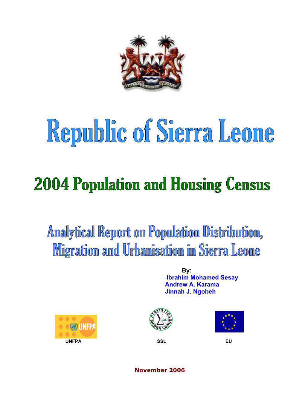 Sierra Leone 2004 Population and Housing