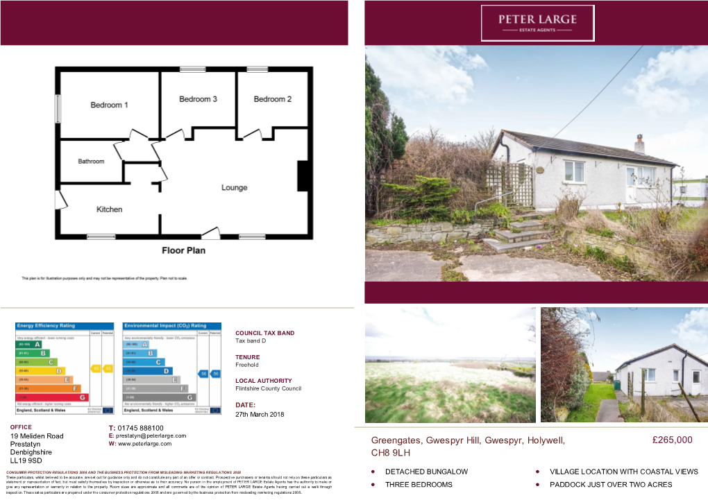 £265,000 Greengates, Gwespyr Hill, Gwespyr, Holywell, CH8