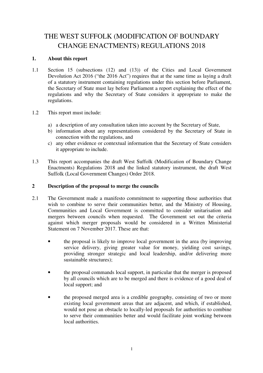 The West Suffolk (Modification of Boundary Change Enactments) Regulations 2018