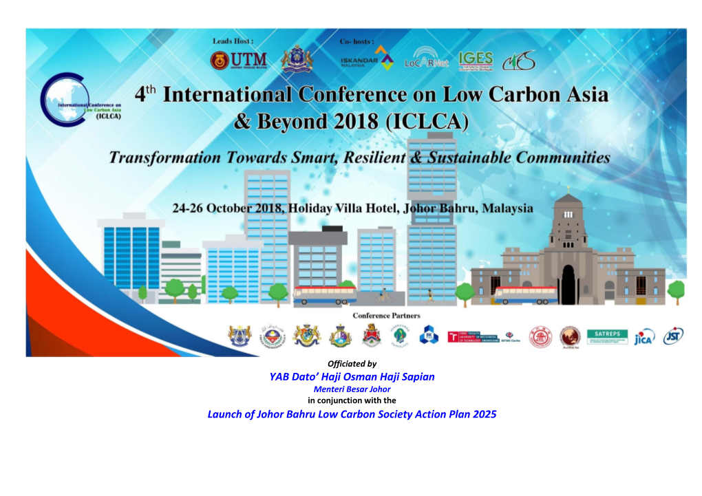 YAB Dato' Haji Osman Haji Sapian Launch of Johor Bahru Low Carbon