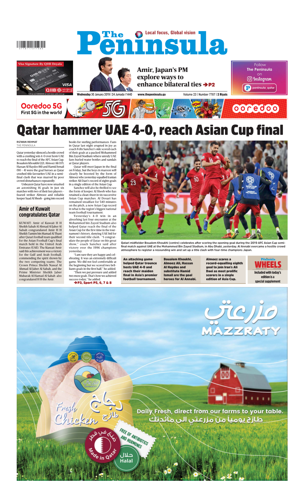 Qatar Hammer UAE 4-0, Reach Asian Cup Final