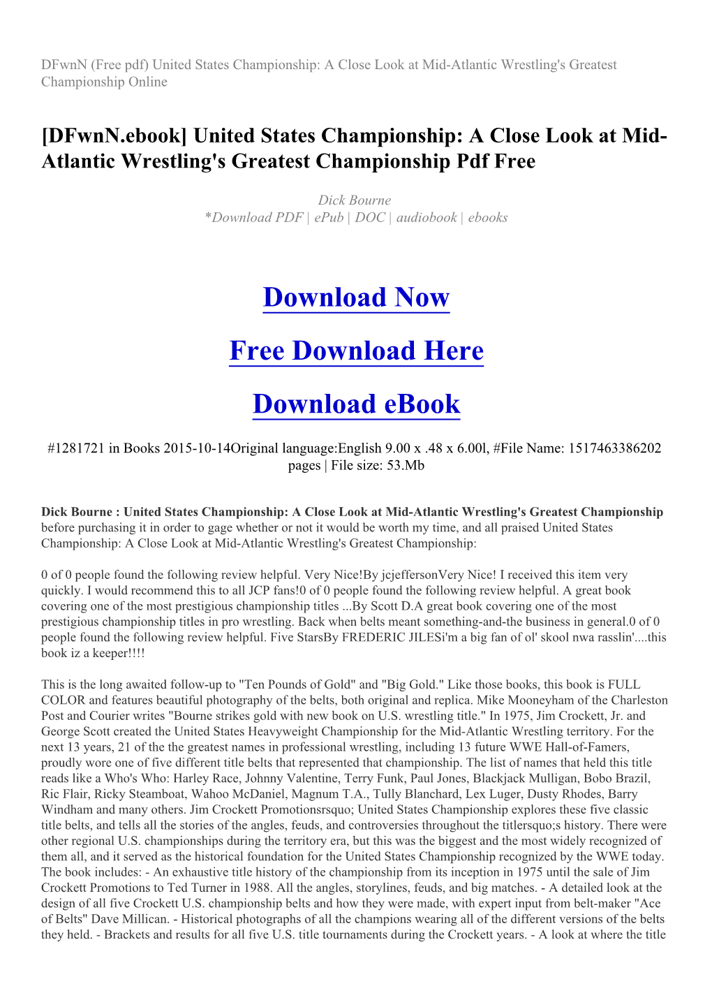 A Close Look at Mid-Atlantic Wrestling's Greatest Championship Online