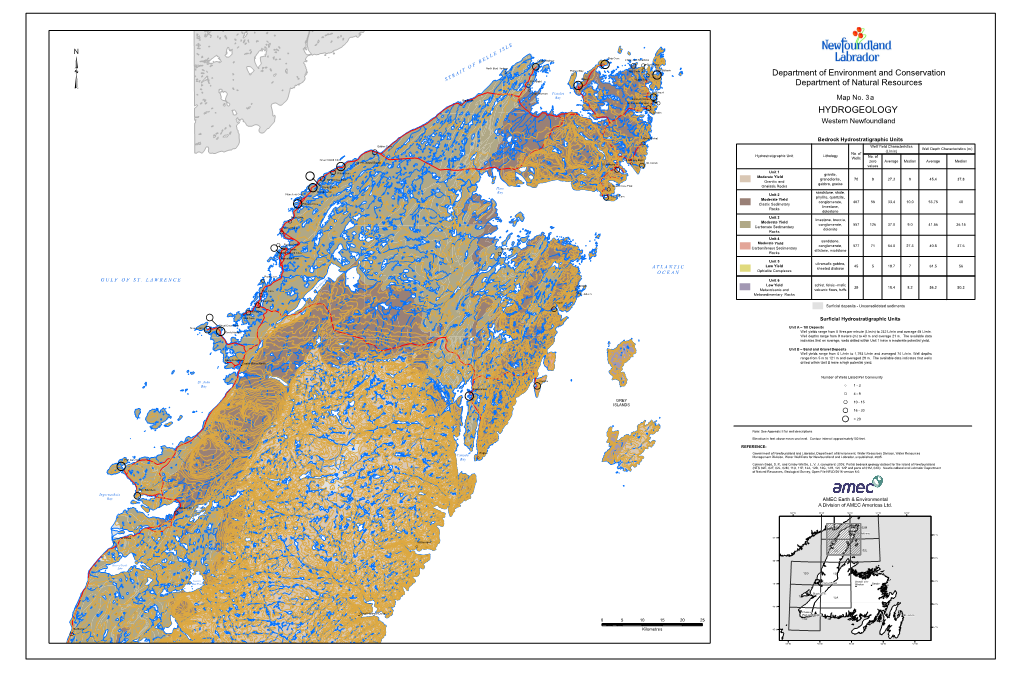 HYDROGEOLOGY 200 100 400 Western Newfoundland