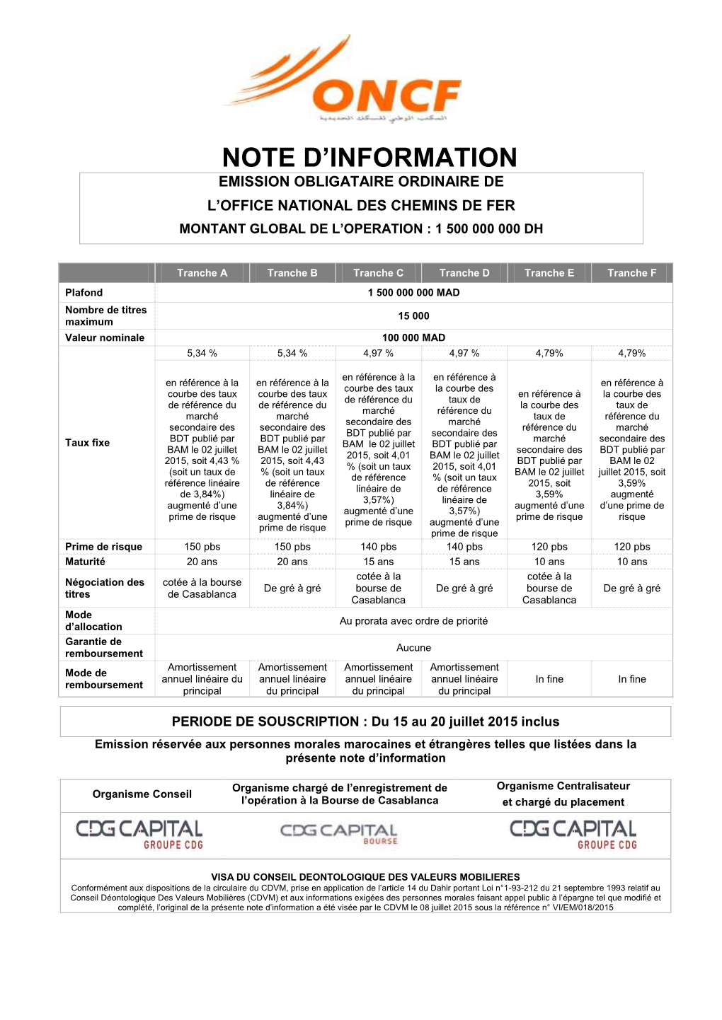 Note D'information a Été Préparée Par Nos Soins Et Sous Notre Responsabilité