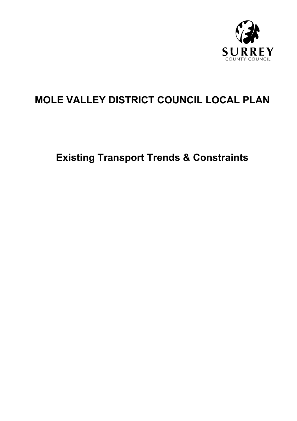 Existing Transport Trends and Constraints (March 2017)