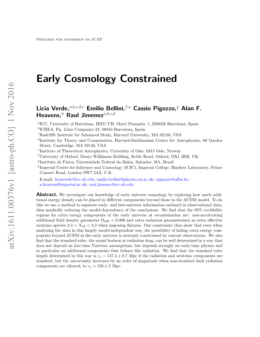 Early Cosmology Constrained