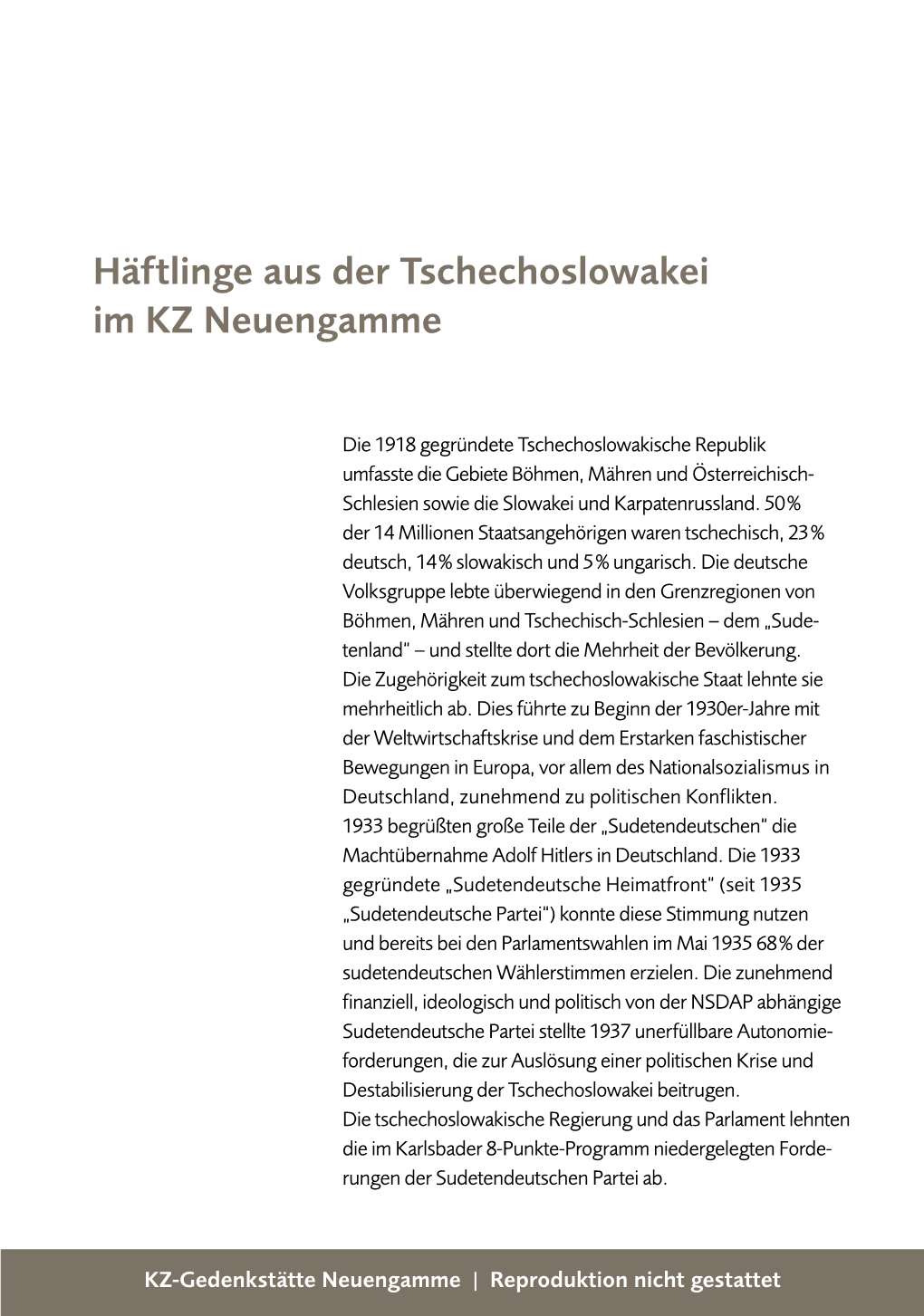 Häftlinge Aus Der Tschechoslowakei Im KZ Neuengamme