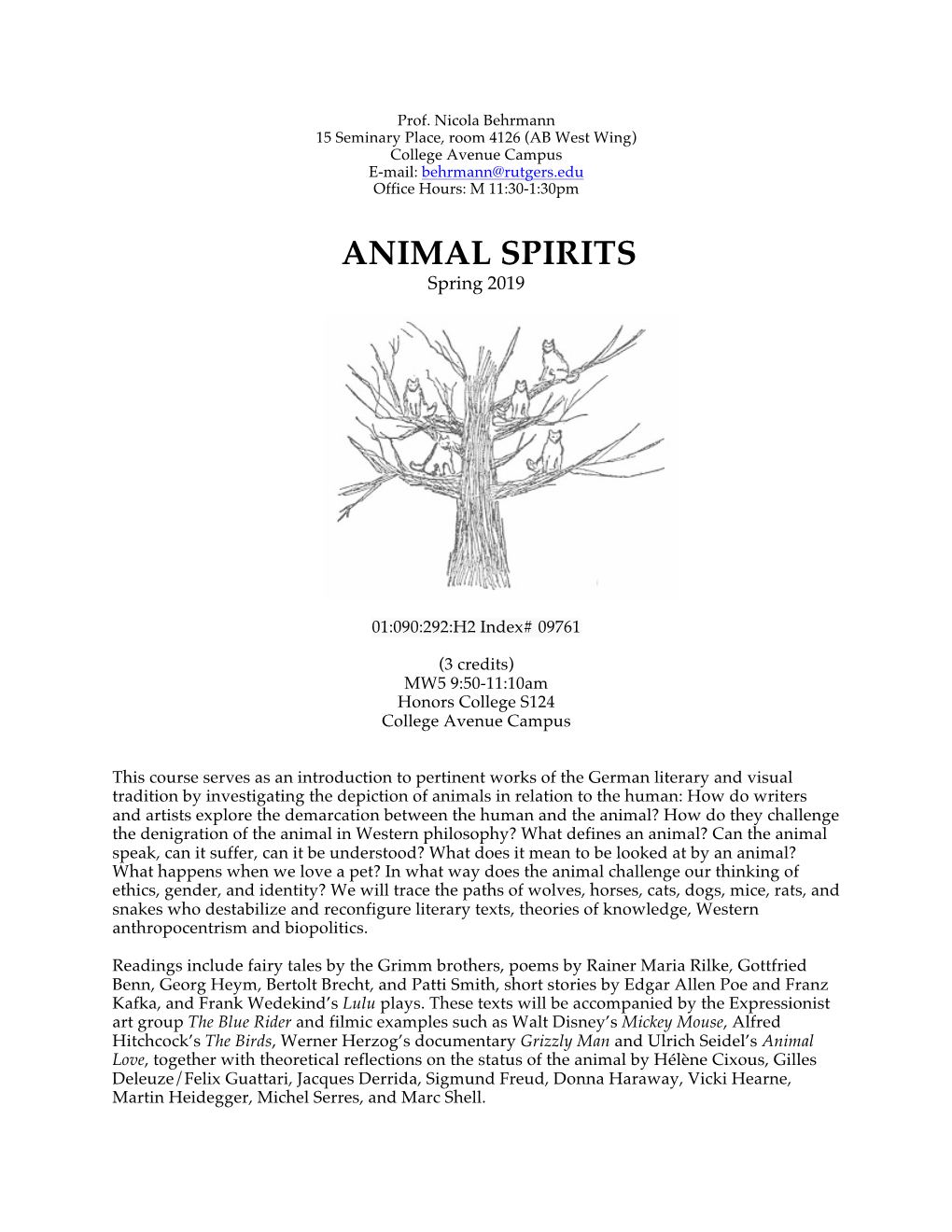 ANIMAL SPIRITS Spring 2019