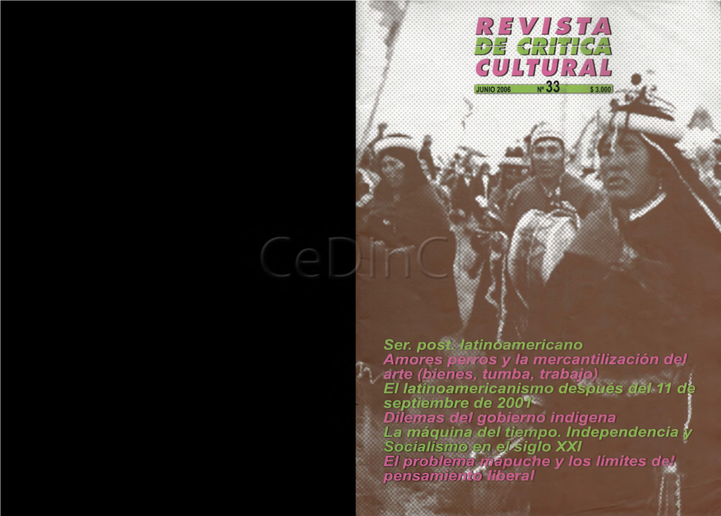 Latinoamericano Amores Perros Y La Mercantilización Dej ¡ El Latínoamericanismo Deépués Dél-H Db Septiembre De 200^ Dilema