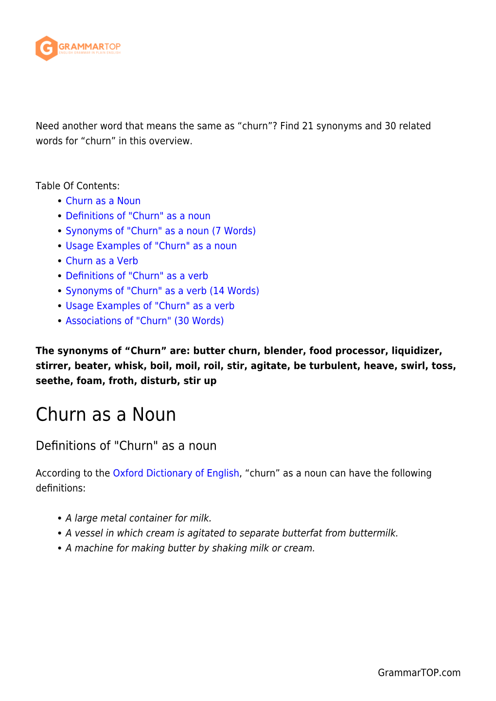 Churn”? Find 21 Synonyms and 30 Related Words for “Churn” in This Overview