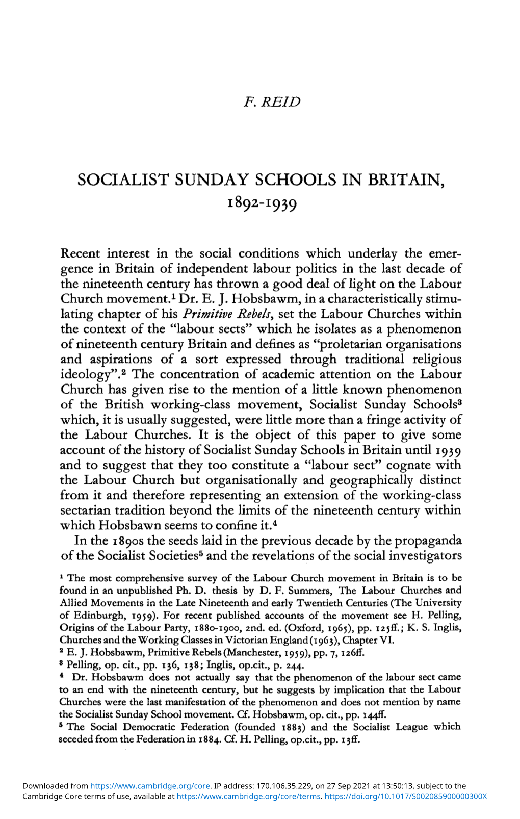 Socialist Sunday Schools in Britain, 1892–1939