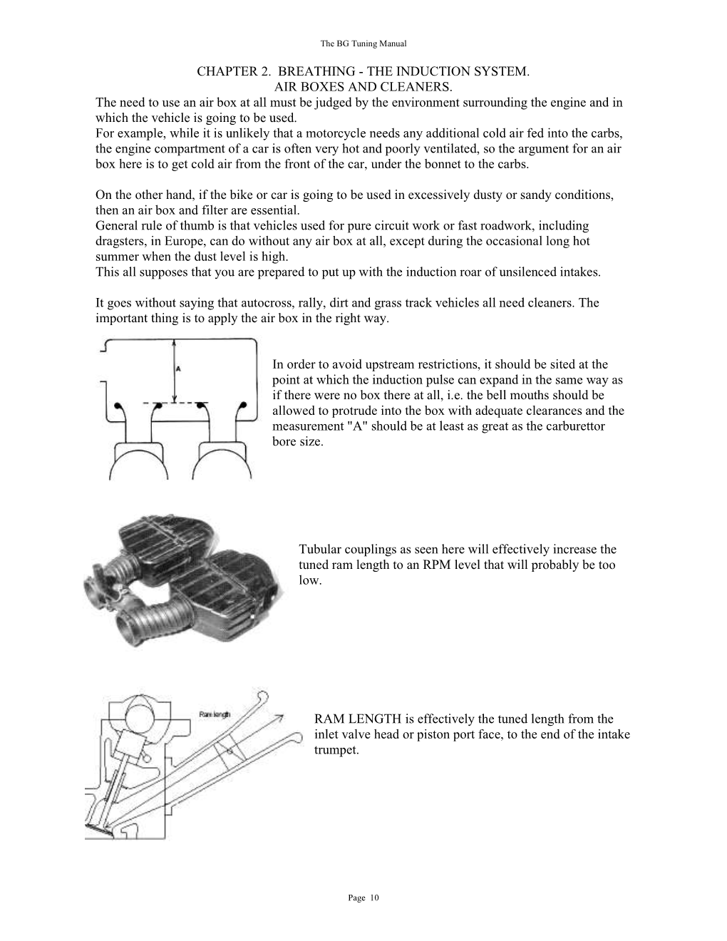 THE INDUCTION SYSTEM. AIR BOXES and CLEANERS. The