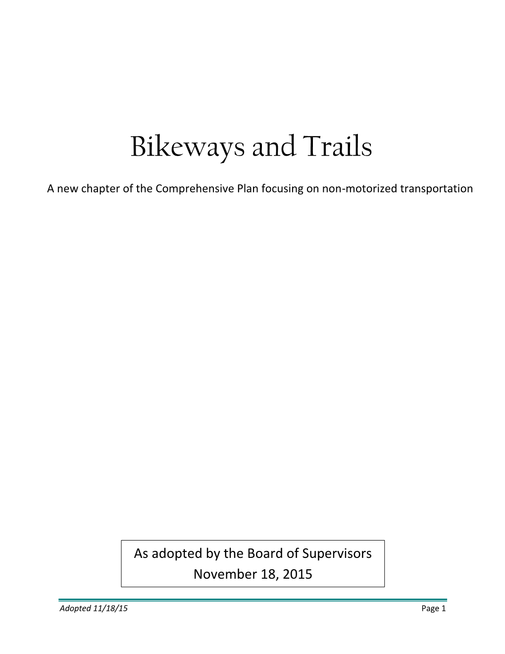 Bikeways and Trails Plan