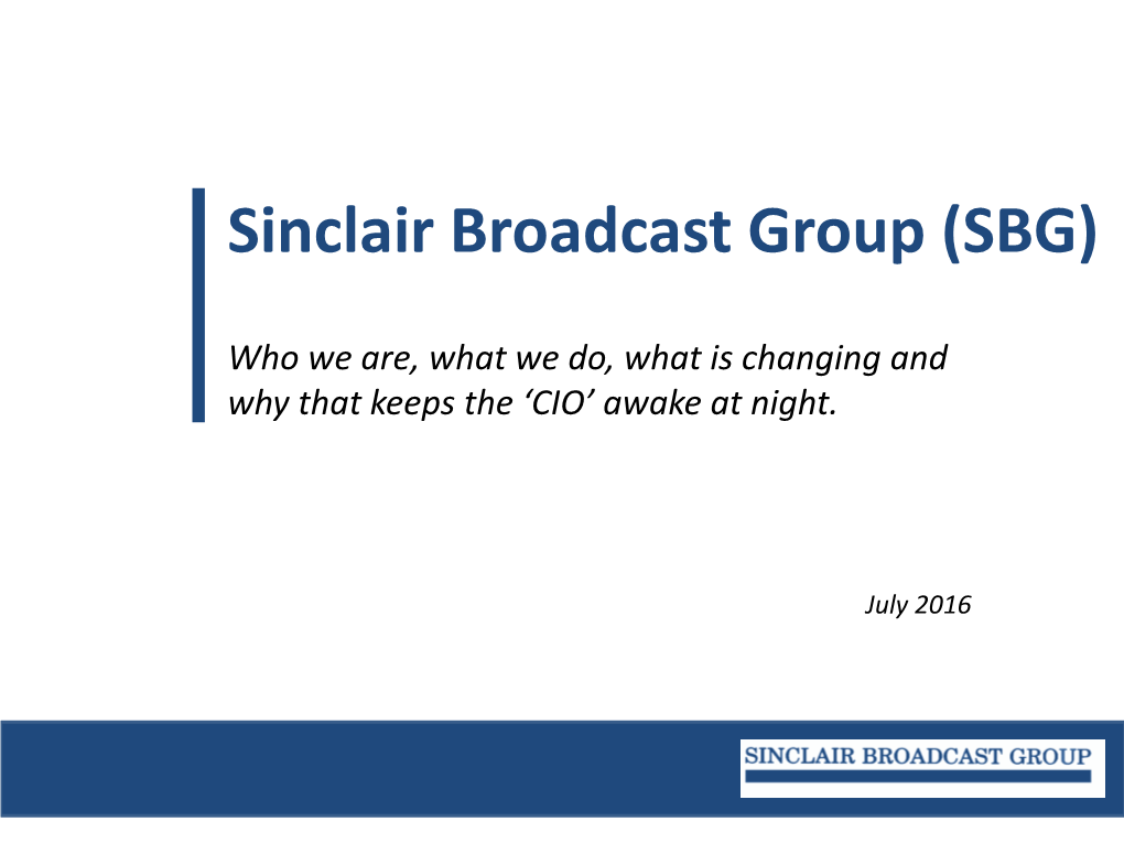 Sinclair Broadcast Group (SBG)