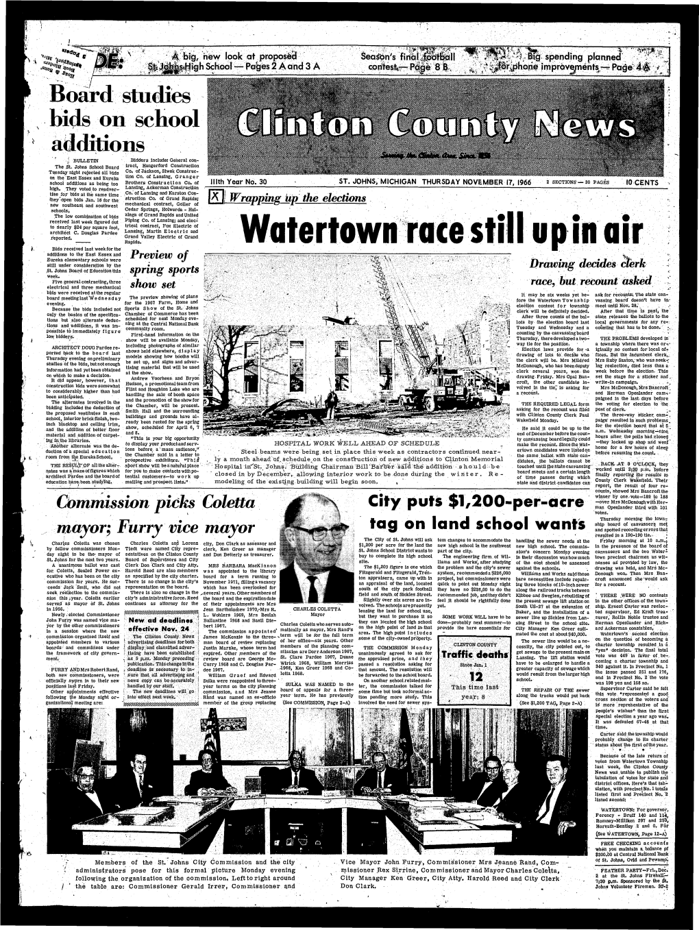 Watertown Race up in Air Bids Received Last Weekforthe Additions to The' East Essex and Eureka Elementary Schools Were Preview of Still Under Consideration by the .St