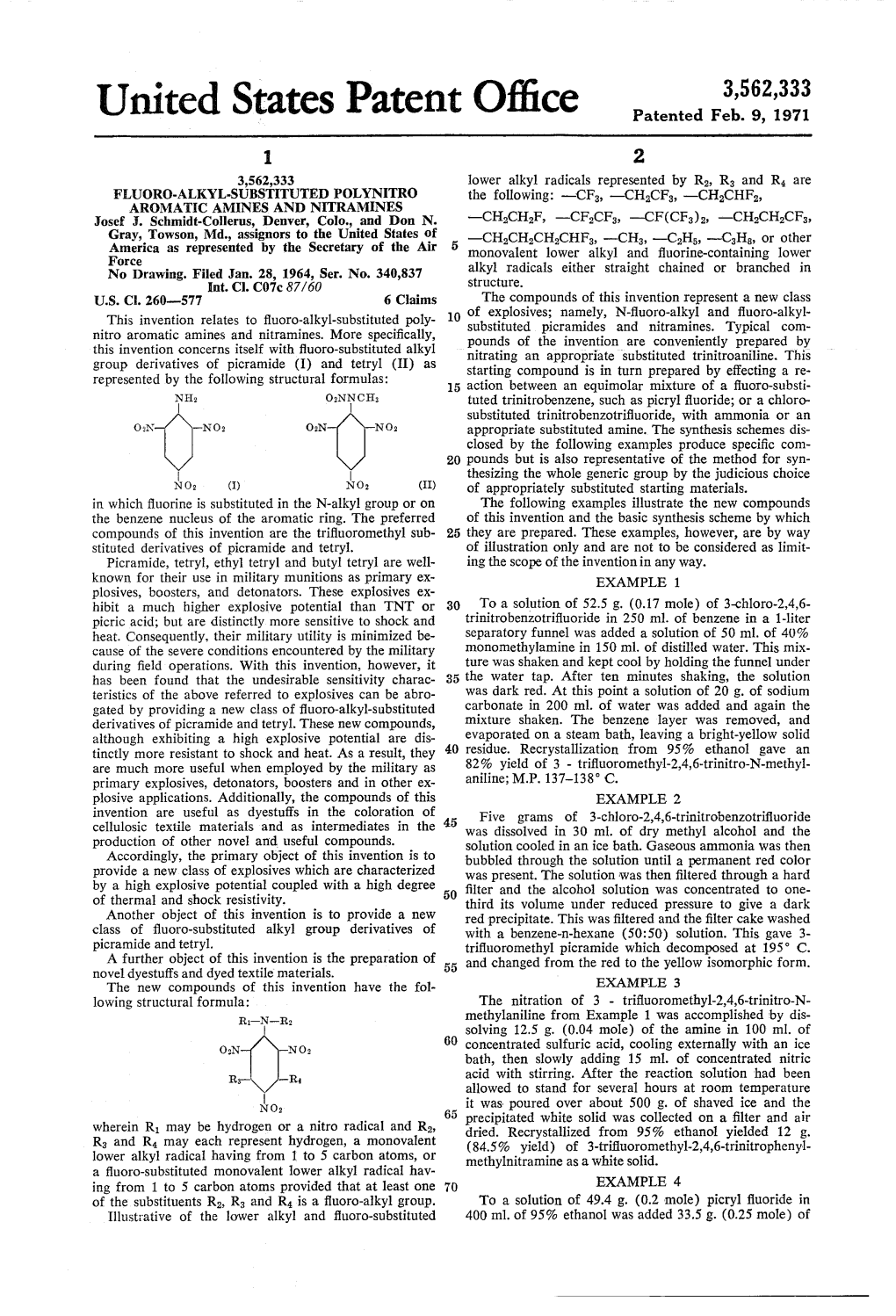 United States Patent Office Patented Feb