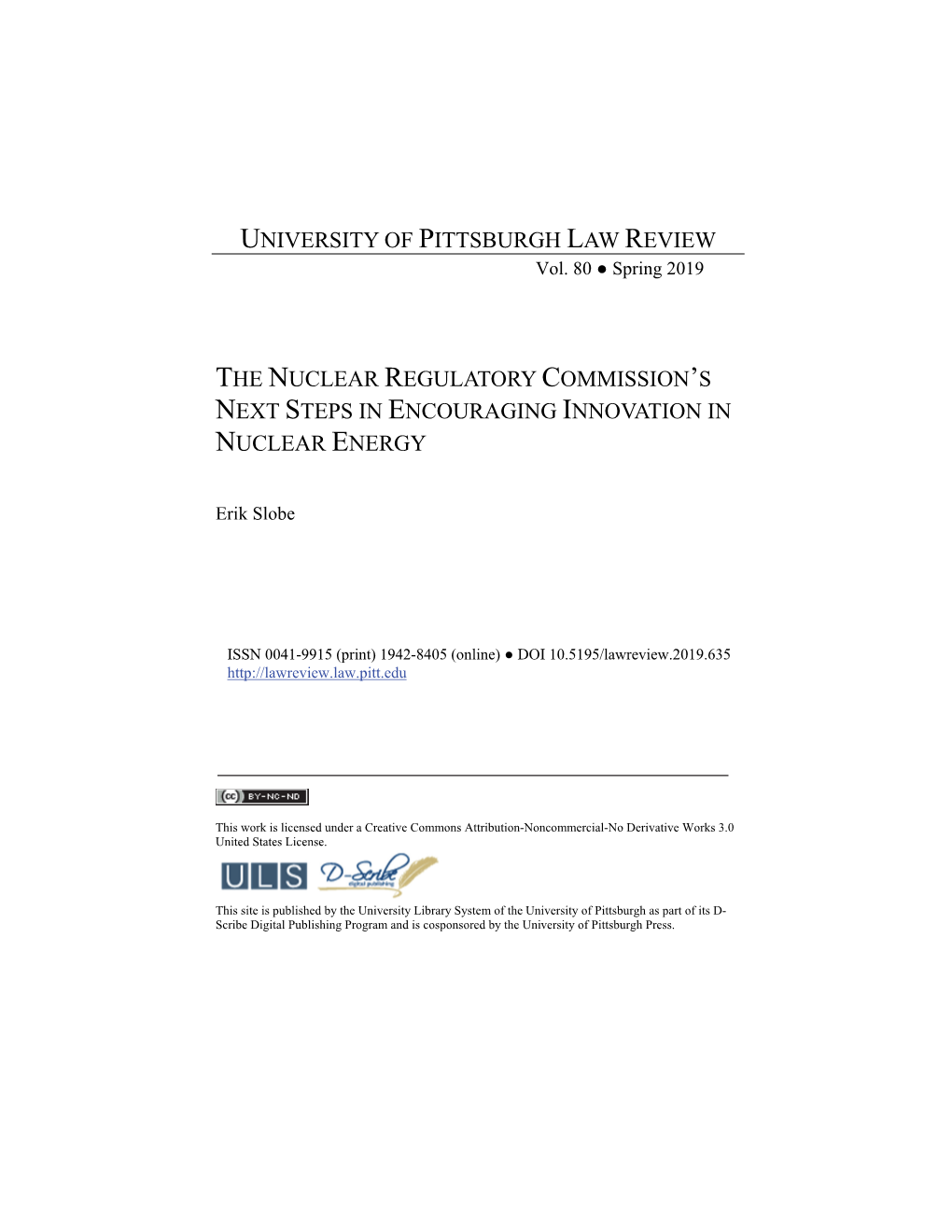 The Nuclear Regulatory Commission's Next Steps In