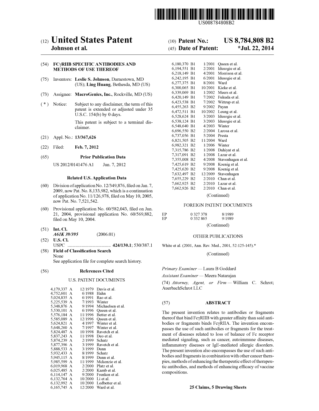 (12) United States Patent (10) Patent No.: US 8,784.808 B2