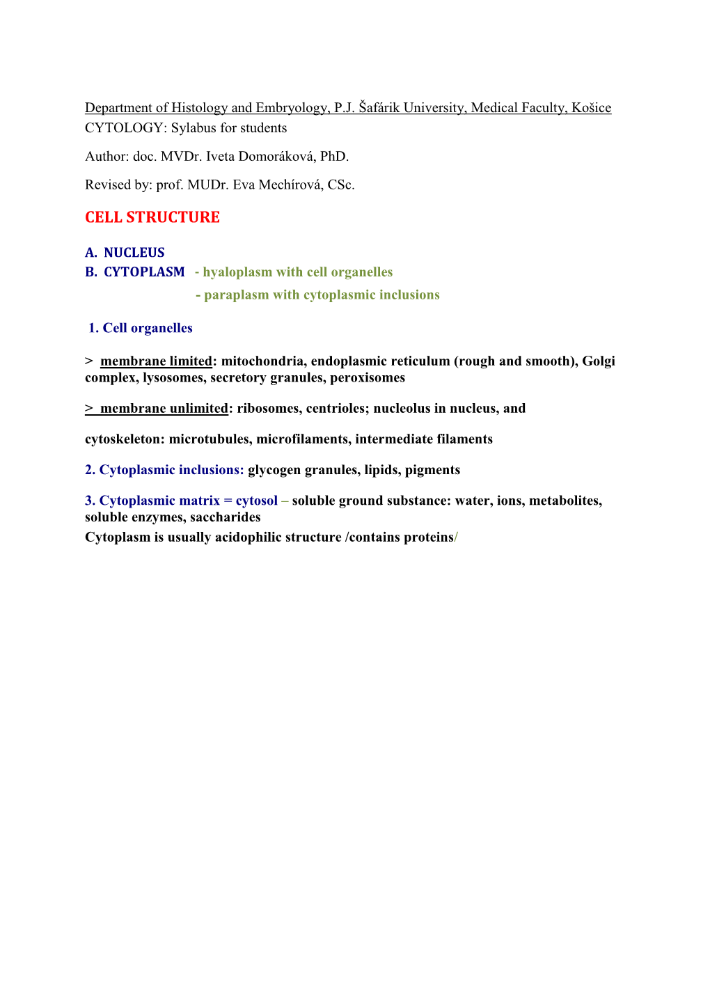 Cell Structure