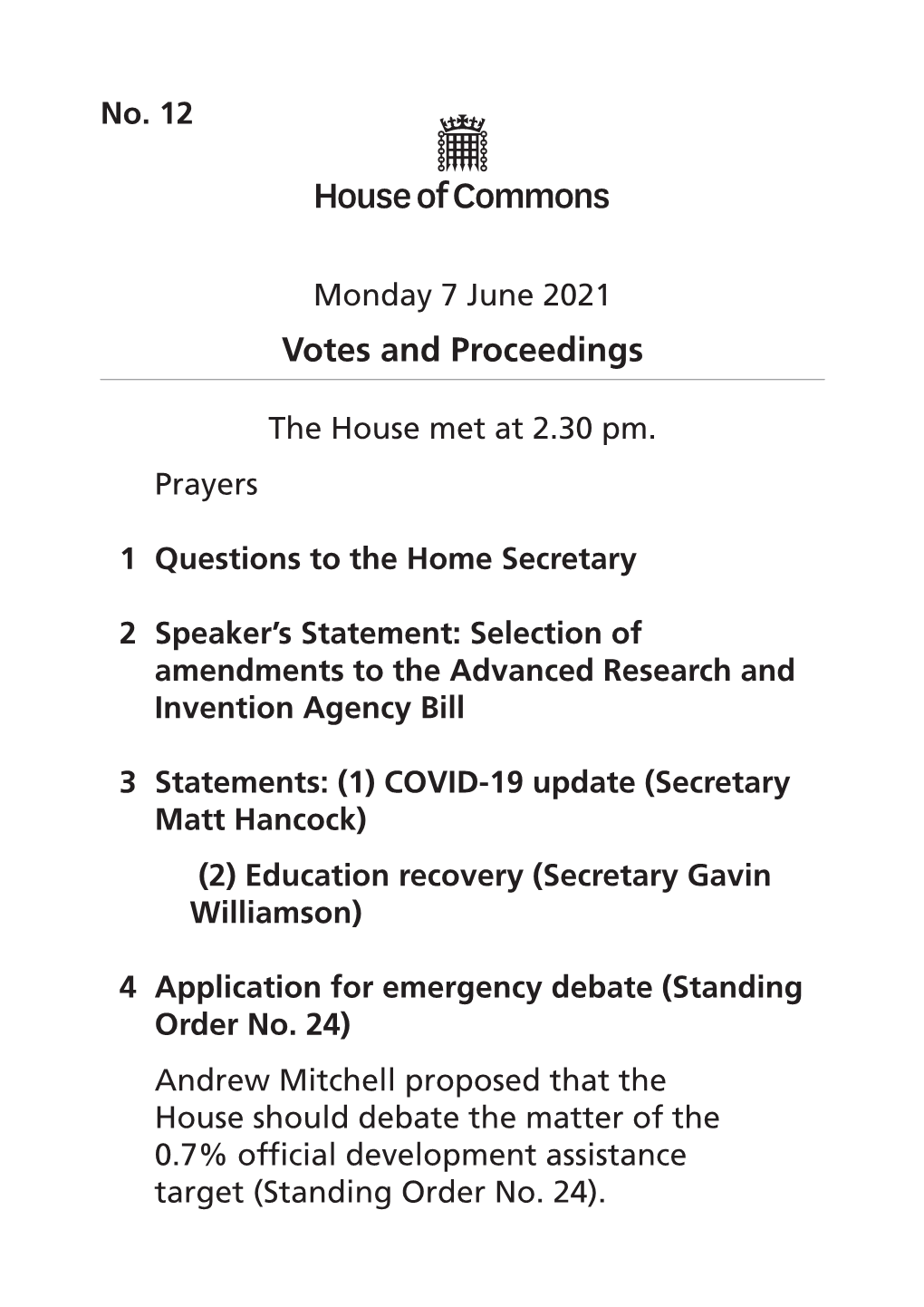 View Votes and Proceedings PDF File 0.03 MB