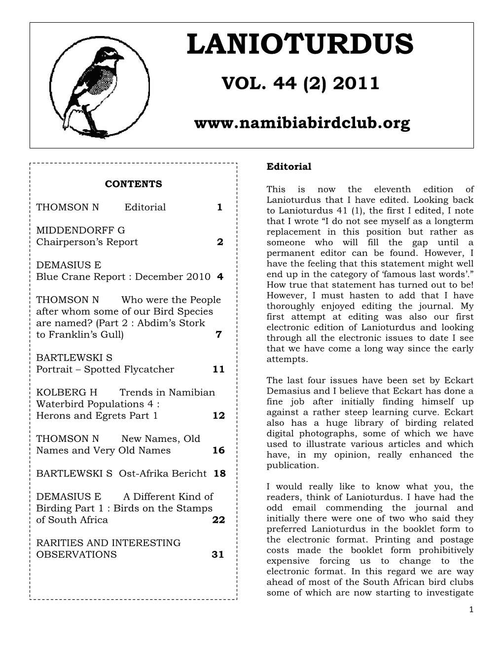 Trends in Namibian Waterbird Populations 4 Herons and Egrets Part 1.Pdf