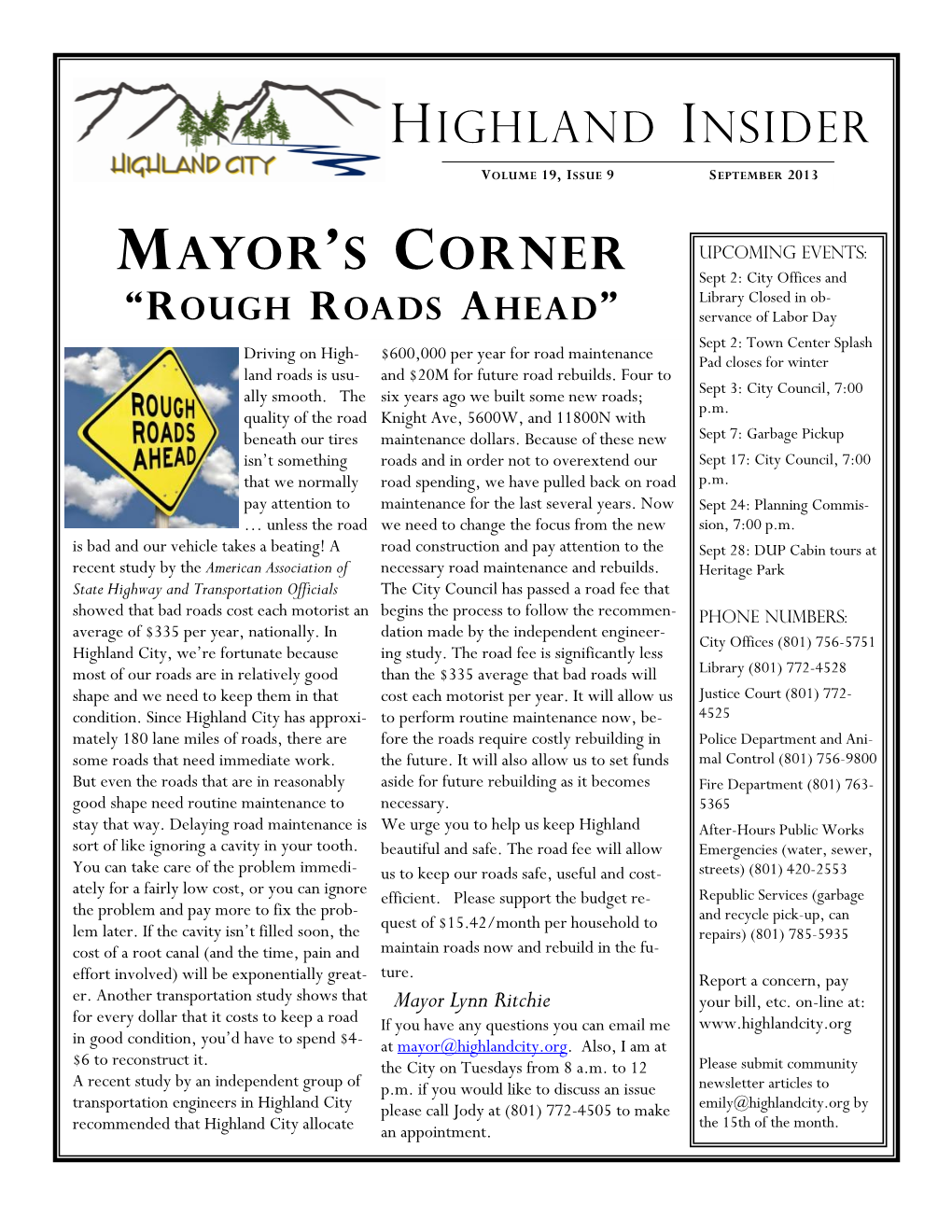 Mayor's Corner