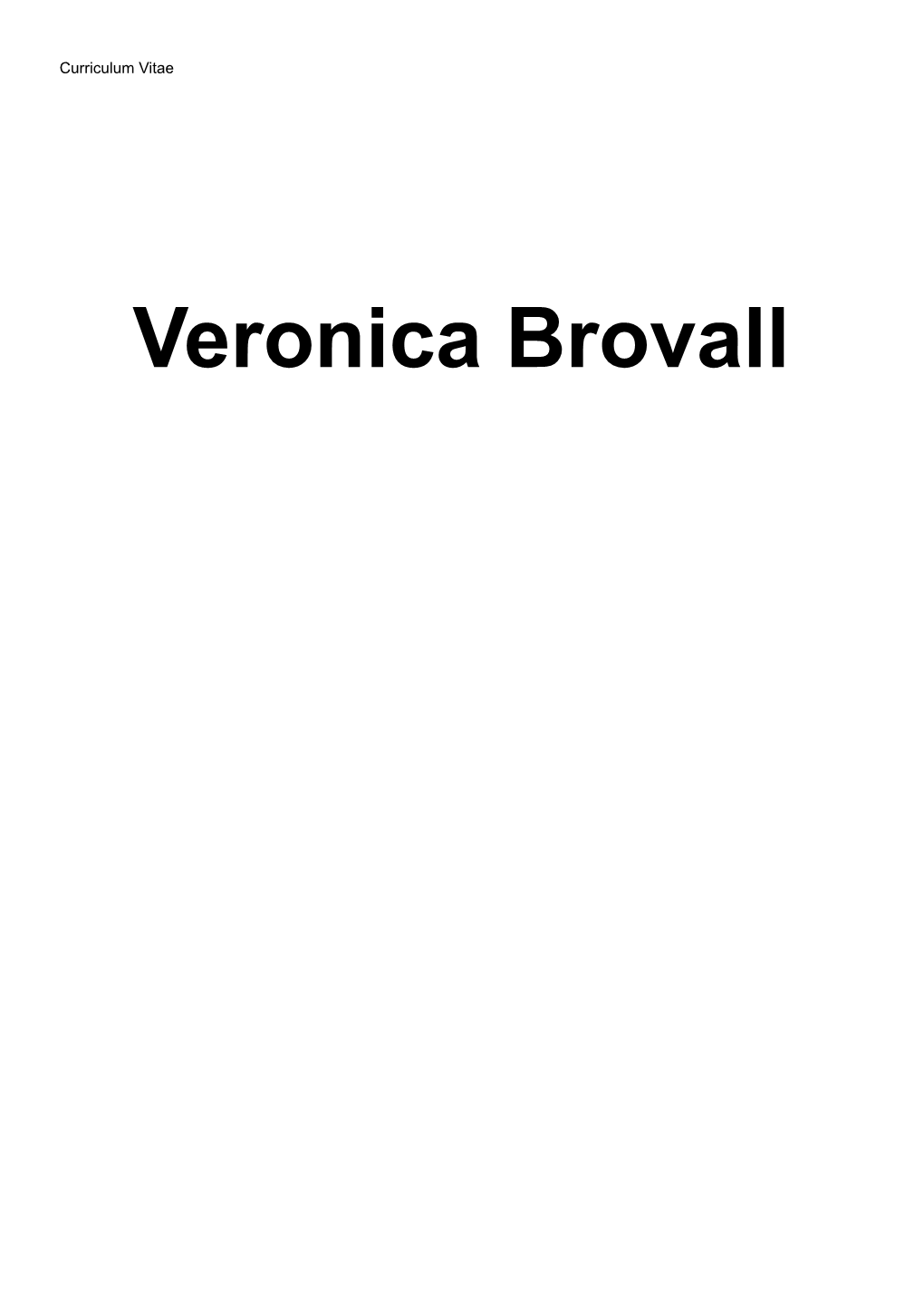 Veronica Brovall, 2020