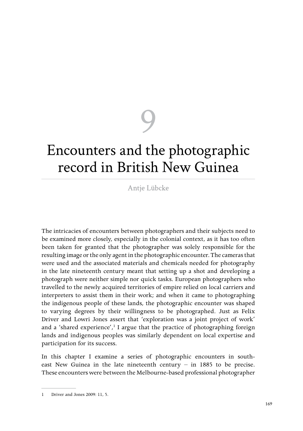 Encounters and the Photographic Record in British New Guinea