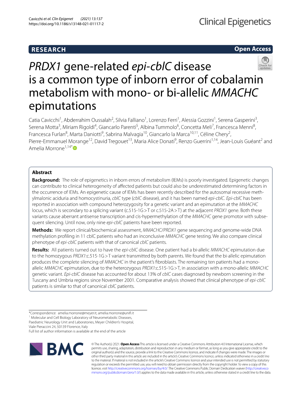 PRDX1 Gene-Related Epi‑Cblc Disease Is a Common Type of Inborn Error of Cobalamin Metabolism with Mono- Or Bi-Allelic MM