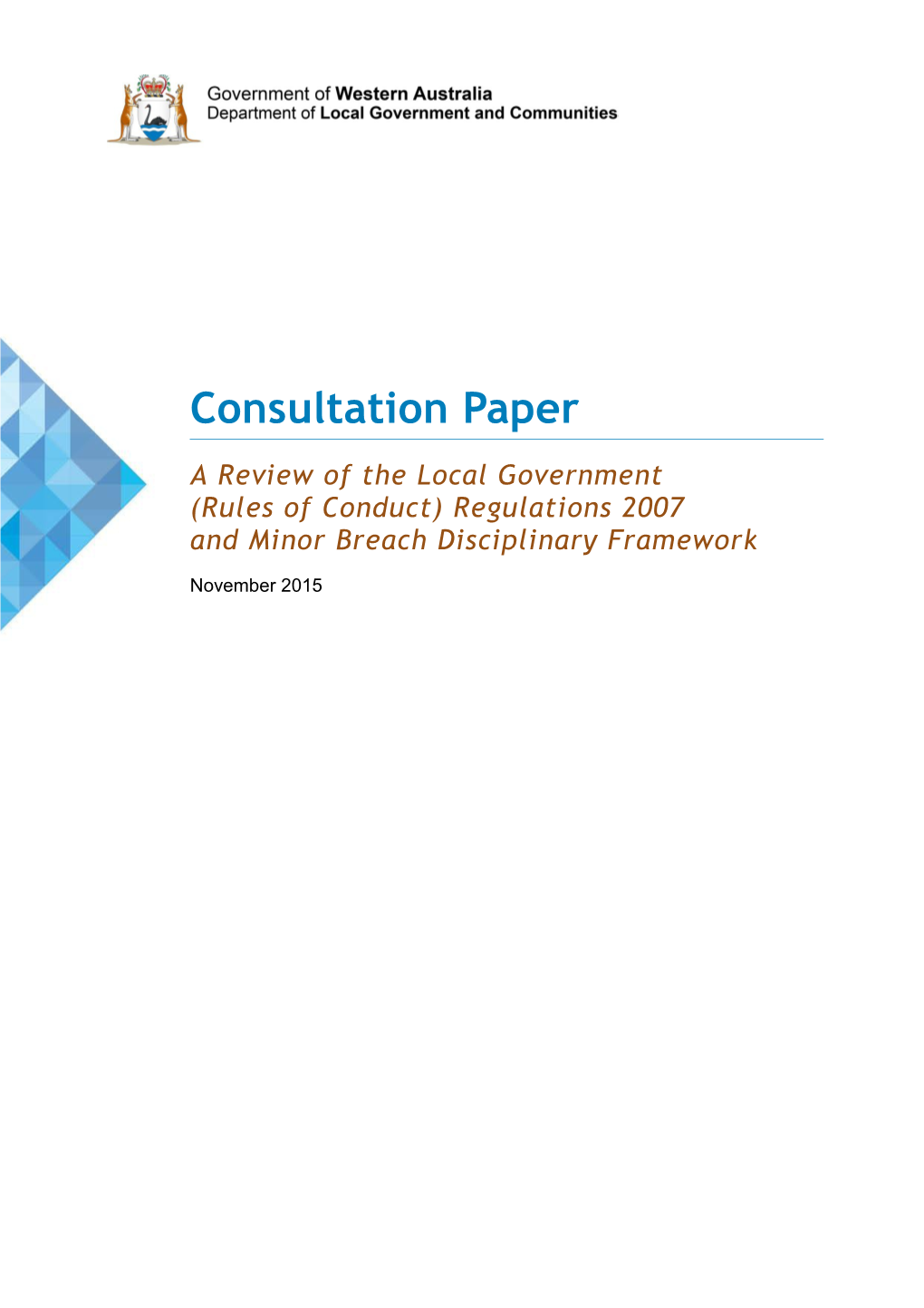 Consultation Paper - Rules of Conduct Review - November 2015