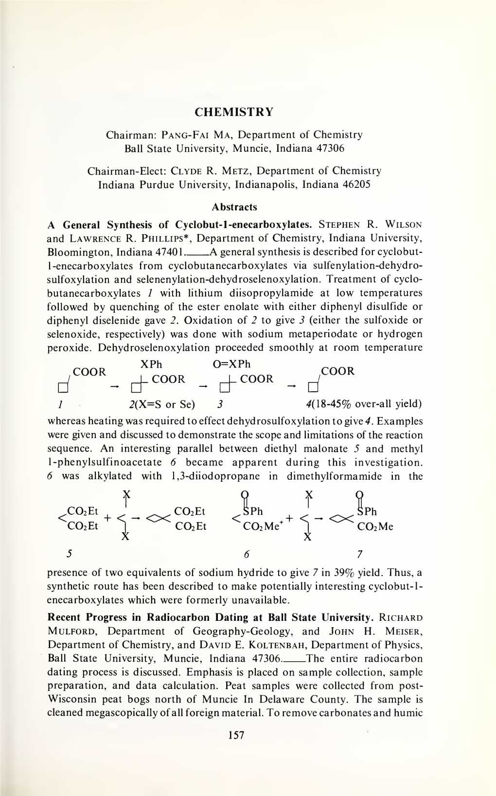 Proceedings of the Indiana Academy of Science