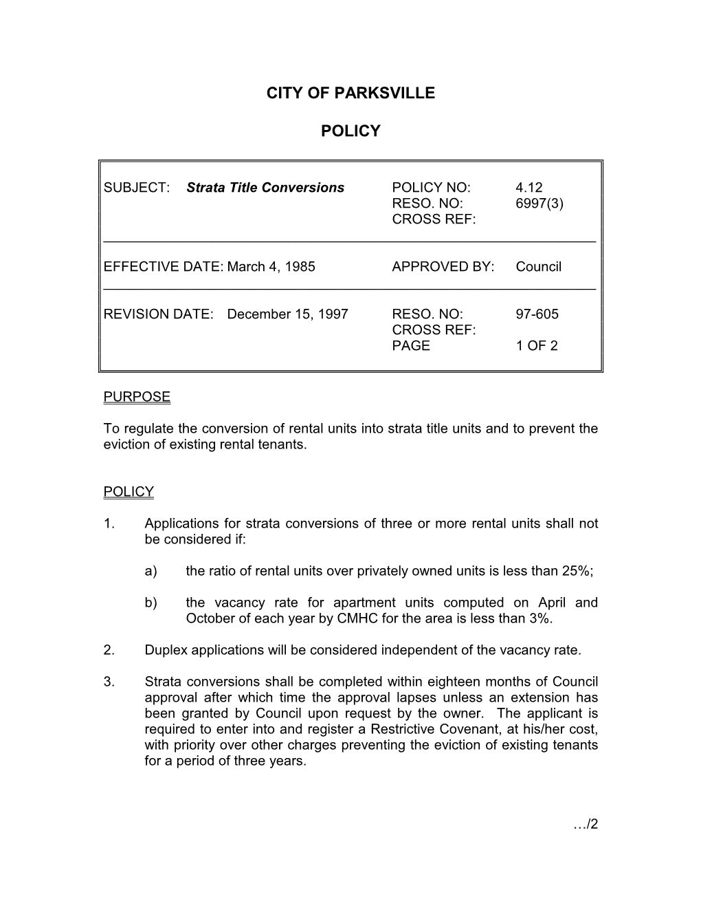 4.12 Strata Title Conversions Page 2 of 2