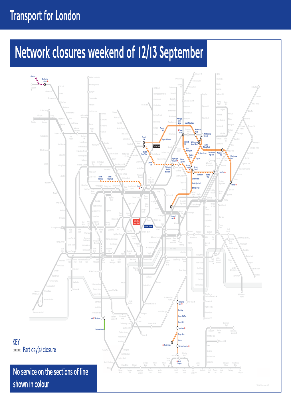 Network Closures Weekend of 12/13 September