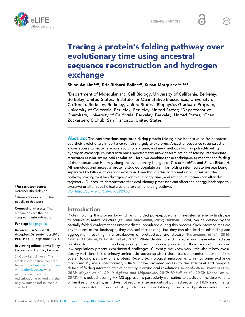 Tracing a Protein's Folding Pathway Over Evolutionary Time Using