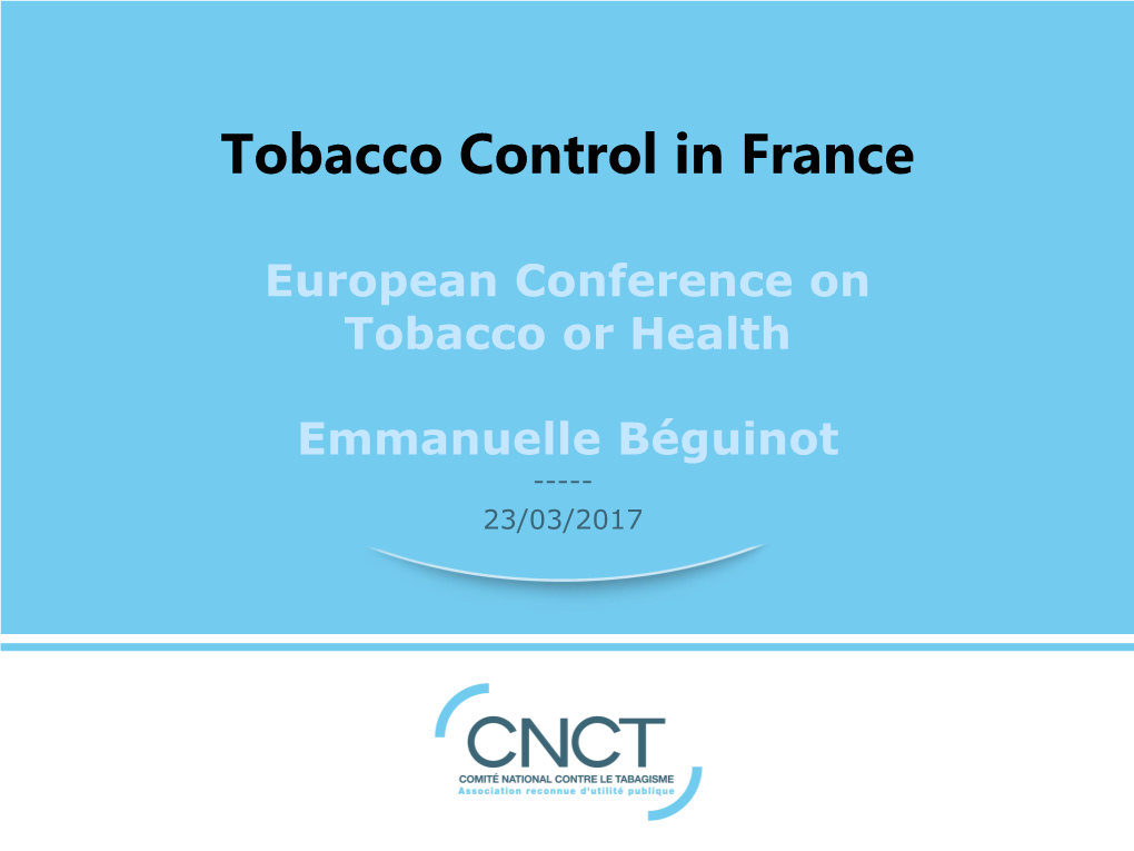 Tobacco Control in France